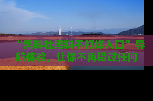 “黑料社黑料不打烊入口”导航体验,让你不再错过任何精彩黑料